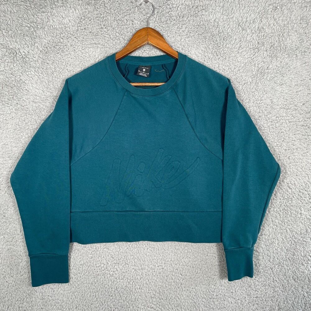 Nike Sweatshirt Womens Medium Get Fit Lux Pullover Crop Top Relaxed Logo CV7248